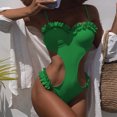 thumbnail image 2 of Traje de baño de mujer Traje de baño de bikini de color sólido Traje de baño de encaje de mujer Fridja  nalpqowj56690, 2 of 9