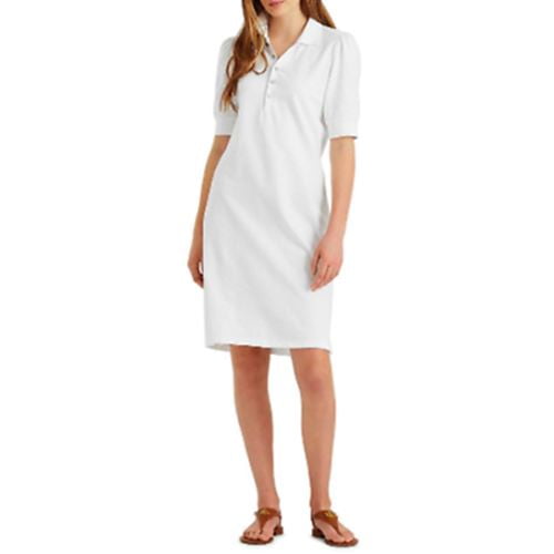 Lauren Ralph Lauren Womens White Collared Shift Short Sleeve Dress Size XS $125