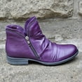 thumbnail image 4 of Puntoco Women'S Winter Boots Clearance,Women'S Shoes Retro Solid Color Low Heel Zipper Short Leather Boots Purple, 4 of 5