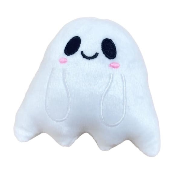 Halloween Plush White Cute Smiling Ghost Stuffed Toy 5.5 Inch Soft Fluffy 1 Pack Spooky Season Home Party Desktop Decoration Trick Or Treat Gift Halloween Themed Collectible