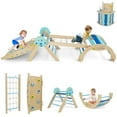 thumbnail image 1 of Gymax Spaceman Theme Wooden Montessori Climbing Set w/Arch Ramp Climbing Rope & Ladder, 1 of 10