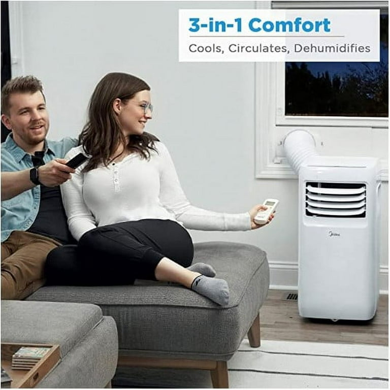 AIRO COMFORT 10000-BTU DOE (115-Volt) White Vented Portable Air Conditioner  with Remote Cools 700-sq ft in the Portable Air Conditioners department at