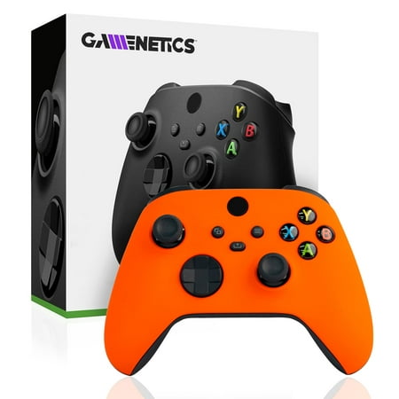 Gamenetics Custom Official Wireless Bluetooth Controller for Xbox Series X/S and Xbox One Console - Un-Modded - Video Gamepad Remote (Soft Touch Blaze Orange)