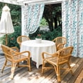 thumbnail image 4 of Outdoor Curtains for Patio Waterproof, Teal Blue Grey Botanical Outdoor Privacy Panels Grommet, Spring Floral Summer Farmhouse Blackout Outside Curtains for Porch/Cabana 54"x108", 2 Panels, 4 of 8