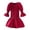 Red, variant on Sngxgn Girls Casual Floral Printed Elastic Crew Neck High Waist Ruffle Sleeve Dress(Red,5Y)