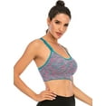 thumbnail image 3 of FUTATA Women's Seamless Mesh With Removable Pads, Gym Workout Running Shirts Yoga Bras, Push Up Sports Bras Bandeau Tops, 3 of 6