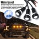 thumbnail image 4 of Xotic Tech 3 luces LED de marcador de parrilla delantera con conjunto de lente de proyector compatible con coches, camionetas, SUV, remolques, 3000 K, ámbar, 4 of 5