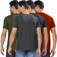 thumbnail image 5 of London Hills Solid Men Round Neck Half Sleeve Tshirt | Cotton Blend Multicolor T-Shirts - Pack of 4, 5 of 7