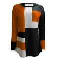 thumbnail image 5 of Meichang Chemises à Manches Longues pour Femmes Hauts Décontractés à Blocs de Couleur Pull Col Rond Confortable Chemisiers Graphiques Géométriques Élégants, 5 of 5