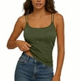 thumbnail image 5 of successthop Tank Tops for Women Built in Bra Spaghetti Straps Ribbed Camisole Sleeveless Undershirts Vacation Tops L, 5 of 8