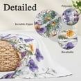 thumbnail image 6 of Spring Floral Standard Size Pillow Cover,Pillowcase Protectors with Zipper,Breathable Decorative Throw Pillow Case Cover,Purple Flowers Colorful Summer Botanical Pillow Shams for Couch Sofa 20x26Inch, 6 of 8