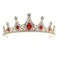 thumbnail image 1 of MasteelfCA 1pc Exquisite Rhinestone Crown Girl Crown Headdress Party Ruby Tiara Prop, 1 of 8