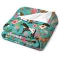 thumbnail image 3 of Horses Floral Horse Breeds Farm Animl Flannel Fleece Throw Blanket Fall Decorations Air Condition Blankets for Couch Sofa Living Room Pinic 40"x50", 3 of 6