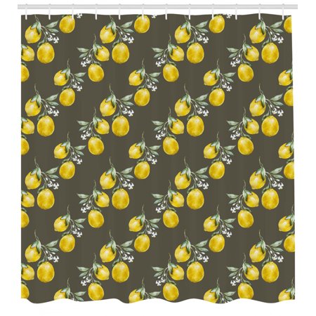 Floral Shower Curtain Lemon Branches With Petals Growth Essence