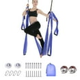 thumbnail image 2 of Aerial Yoga Swing Set, Yoga Hammock Flying Trapeze Yoga Kit Aerial Yoga Hammock Sling Inversion Tool with 2 Extension Straps for Home Gym Fitness, Mounting Accessories Included, 2 of 9