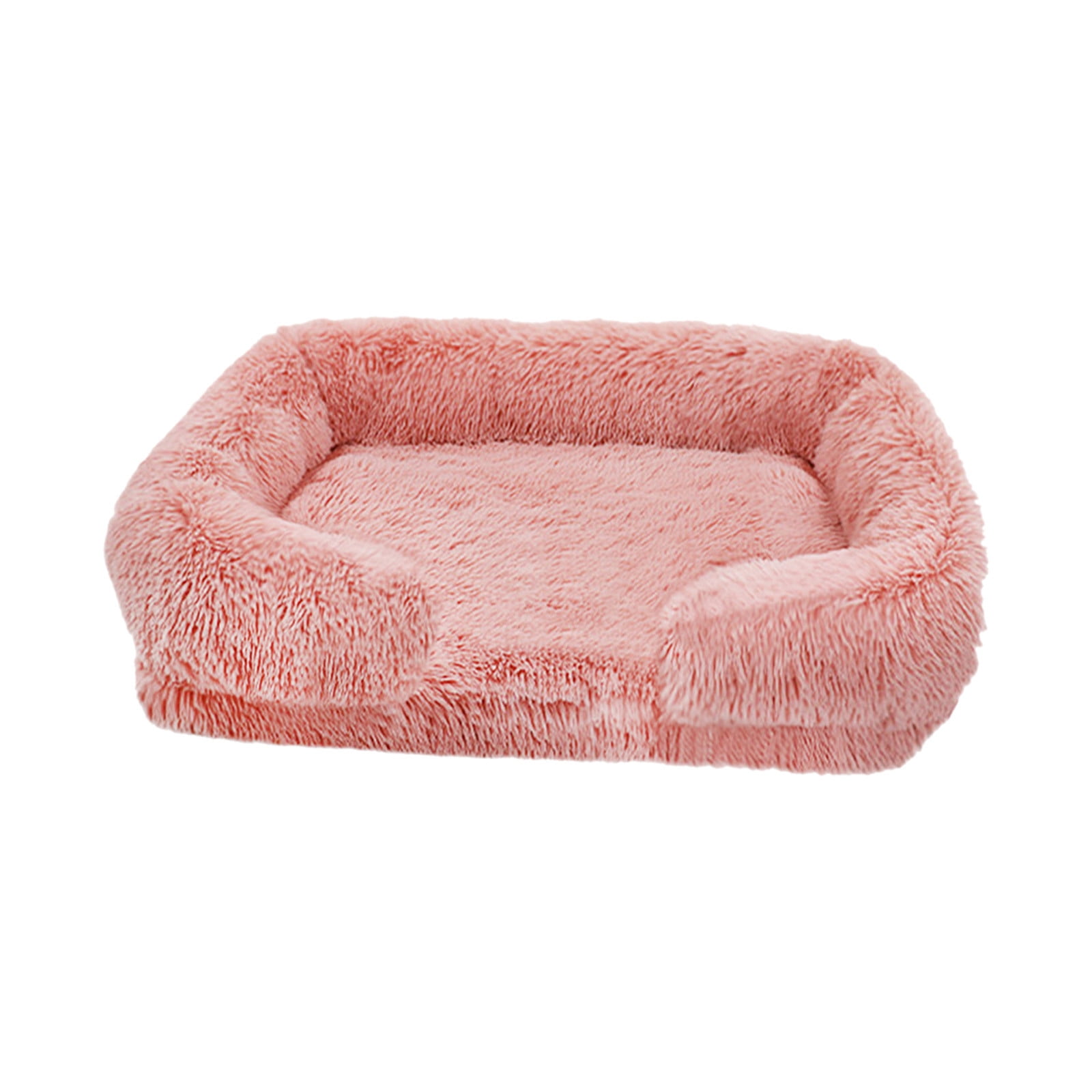 Washable Cat Beds, 4.72*11.81*15.74 for Indoor Cats with Removable Cushion, Easy to Wash Small Pet Sofa Bed with Side, Rectangle Bolster Kitten Bed Calming Cuddle Puppy Bed with Anti-Slip Bottom