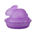 thumbnail image 2 of Easter Glass Candy Dish with Lid Covered Candy Bowl Glass Bunny Jar Candy Servers for Easter Holiday Office Home Kitchen Table Desk (Purple), 2 of 6