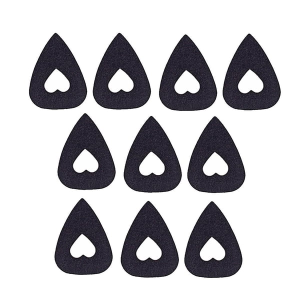 10 púas de fieltro suave para guitarra acústica y eléctrica. Negro