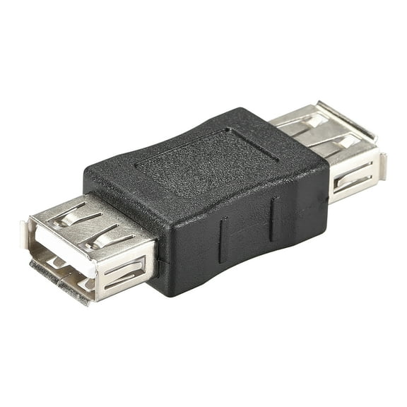 Uxcell USB a Female to Female Extension Connector, USB Type-A to USB Type-A Female Extender, Black 2pcs