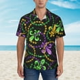 thumbnail image 4 of Daiia Mardi Gras6 Hawaiian Shirt for Men Gentle Cotton Regular Short Sleeve Casual-XX-Large, 4 of 9
