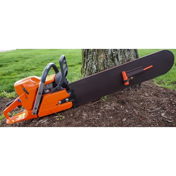 LEATHER CHAINSAW BAR COVER SCABBARD WITH WRENCH HOLDER 28"