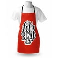 thumbnail image 4 of Book Apron, Lets Read Inspirational and Words Print on Vibrant Red Background, Unisex Kitchen Bib with Adjustable Neck for Cooking Gardening, Adult Size, Red Black White, by Ambesonne, 4 of 4