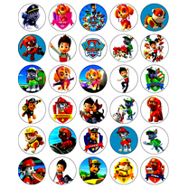 Whimsical Practicality's Paw Patrol Edible Wafer Paper 1.5" Cupcake Toppers-30 count