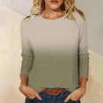 thumbnail image 2 of Staron Women Vintage Printed Sweaters Round Neck Long Sleeve Casual Soft Lightweight Fall Pullover Tops Army Green L, 2 of 7