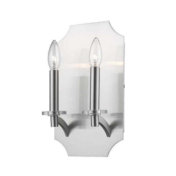 Z-Lite Zander 2 Light Wall Sconce in Brushed Nickel