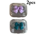 thumbnail image 2 of Contact Lens Case Clear: 2 Sets Bow Leakproof Contact Lens Box Soak Storage Kit, 2 of 10