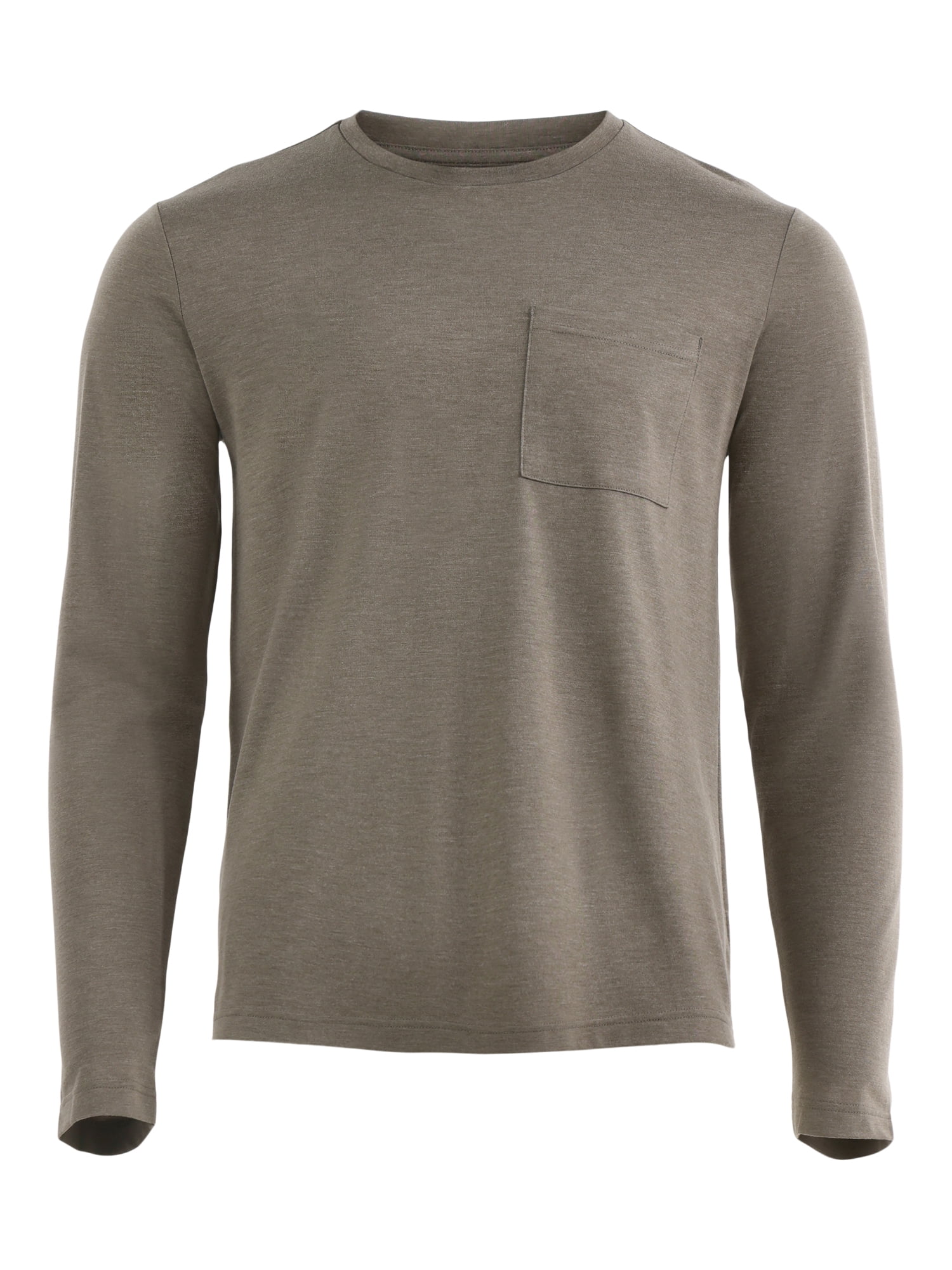 Athletic Works Men's and Big Men's Tri Blend Long Sleeve Pocket Tee, Sizes XS-5XL