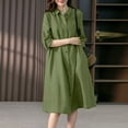 thumbnail image 5 of ZANZEA Womens Long Sleeve Button Up Shirt Dress Casual Loose Swing Midi Dresses, 5 of 11
