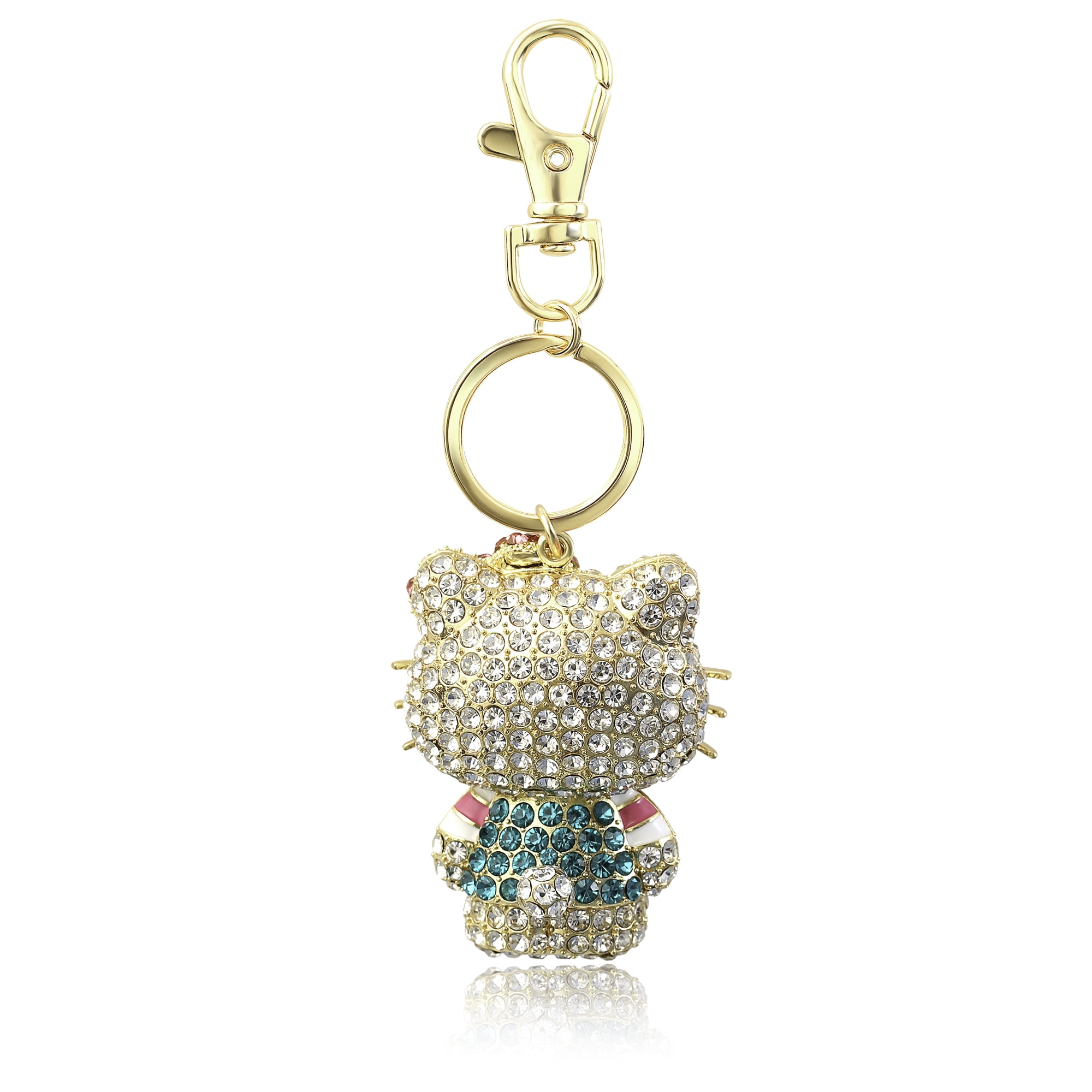 Sanrio Hello Kitty Pave 3D Bling Keychain - Bag Charm, Backpack Accessories, Travel Collectible Gift Keychains