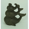 thumbnail image 2 of Figurine Baleine Triple Empilée en Fonte Marron Rouille, 2 of 5