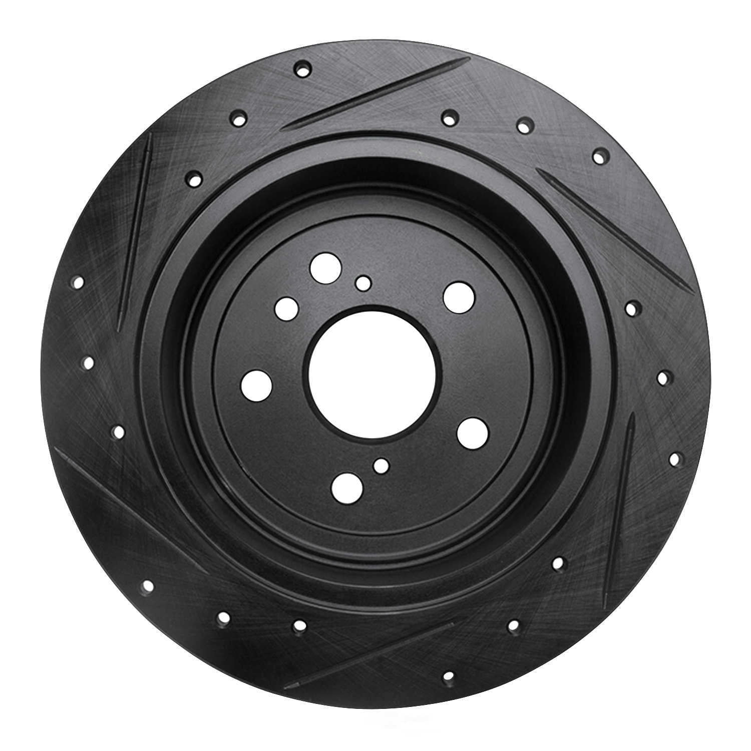 Dynamic Friction Company 633-76086R DFC Brake Rotor - Drilled And Slotted - Black