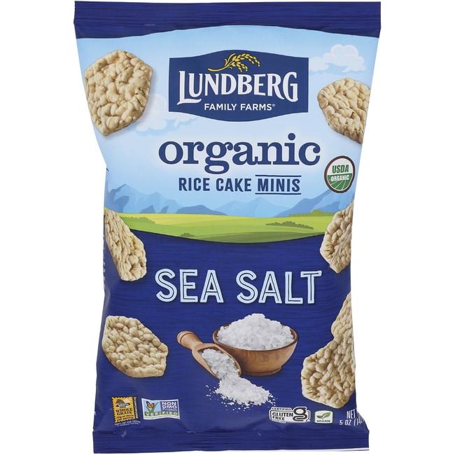 Lundberg Family Farms OG MINI RICE CAKES SEA SALT, 5 oz