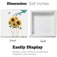 thumbnail image 3 of Share A Smile Every Day Sunflower Wooden Box Sign Home Decor Farmhouse Decor Room Decor for Women Rustic Spring Flowers Wooden Block Plaque for Wall Tabletop Desk Sunflower Gifts 5x5 In, 3 of 5