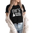 thumbnail image 1 of Gibobby Camiseta Navideña De La Mujer Camisetas estampado navideño para mujer, camisetas de manga corta, camisetas holgadas informales, camiseta de algodón(Negro,CH), 1 of 5
