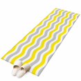 thumbnail image 2 of Abstract Waves Washable Runner Rugs 2'x6', Yellow Grey Water Ripple Stripes Low Pile Throw Entryway Rug Non-Slip Sturdy Edge Binding Carpet for Indoor Bedside Entrance Bedside, 2 of 9