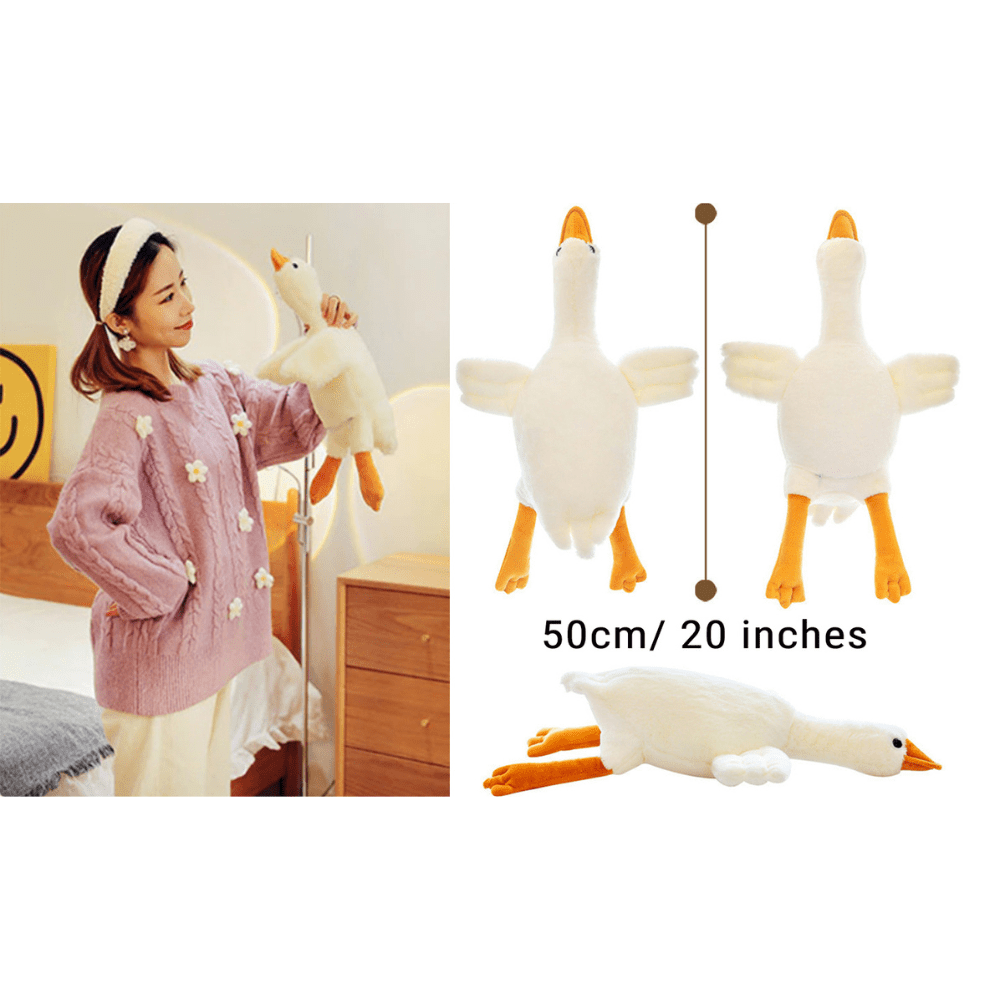 Weight Goose stuffed Animal 19.7 inches, 1.4 lbs, Weight Goose Plush Pillow, Goose Plush Soft Swan Hugging Pillow, Gift for Anxiety Kids and Friends
