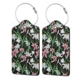 thumbnail image 5 of Rocae Lilies Flowers for Leather Luggage Baggage Tags ID Label Privacy Cover ID Label with Stainless Steel Loop and Address Card, 5 of 5