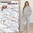 thumbnail image 5 of Garronmavis Women's Sweatsuits Womens Sweat Set Polka Dot Hoodie and Sweatpants Set for Women 2 Piece Outfits Wide Leg Sweatpant with Pockets White, Size L, 5 of 6