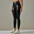 thumbnail image 6 of UJNDER Women's Fashion PU Leather Pants High Waist Solid Color Slim Fit Nightclub Autumn Winter Black XXL, 6 of 8