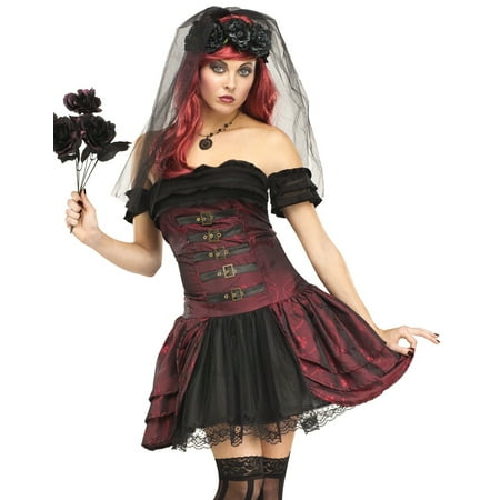 Sexy Adult Womens Dracula Bride Vampire Queen Steampunk Halloween Costume M/L