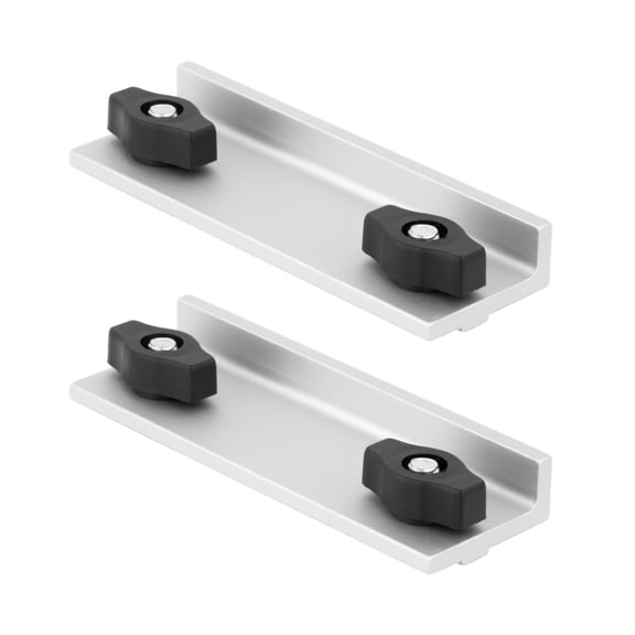 POWERTEC 2PK 4-59/64" Universal Long Stop Kit, T Track Stop Block for T-Track Woodworking, Sanding, and Routing (71696)