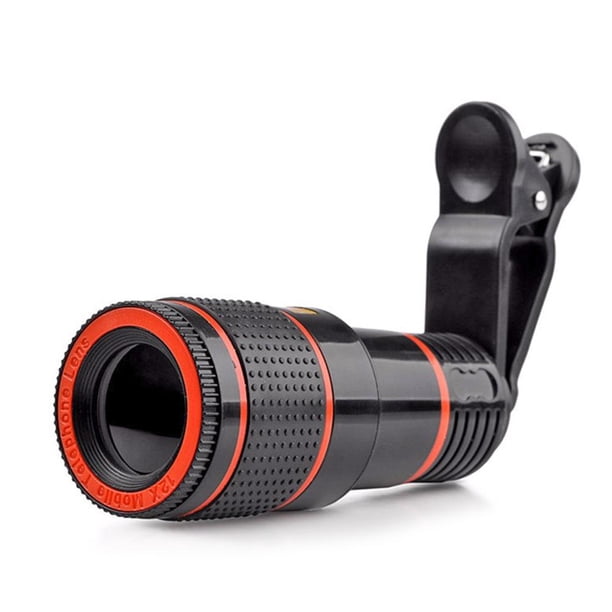 Lente telescópica externa Universal con Zoom óptico 12x cámara con Clip para teléfono móvil para ver juegos de paisajes de fútbol