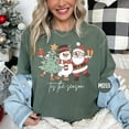 thumbnail image 2 of Tis the Season Santa and Snowman Graphic Print T-Shirt | Christmas Tree Design, 2 of 7