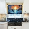 thumbnail image 5 of FREEAMG Dolphin Half Window Tier Curtains 24 Inch Blackout Thermal Insulating Kitchen Linen Tier Curtains for Kitchen,Bathroom,Cafe, 5 of 7