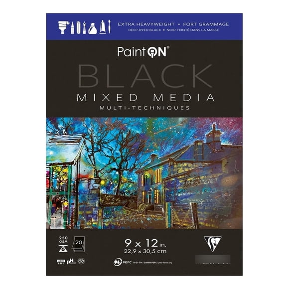 Papel Para Dibujo 9X12 Mix Media 20 Hojas 250G Clairefontaine