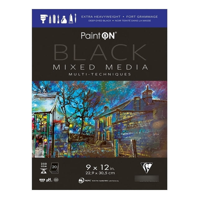 Papel Para Dibujo 9X12 Mix Media 20 Hojas 250G Clairefontaine